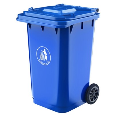 清潔工具  科力邦（Kelibang) 戶(hù)外垃圾桶KB1066 大號(hào)加厚240L商用塑料環(huán)衛(wèi)垃圾桶帶蓋輪 藍(lán)色